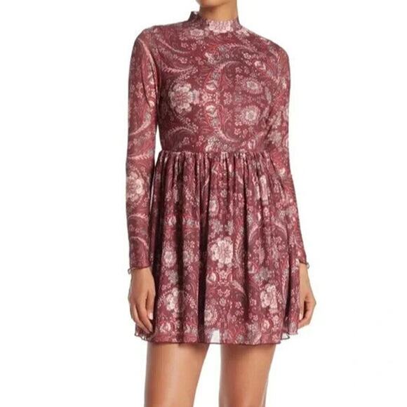 Taylor & Sage Plaid Print Long Sleeves Mesh Lined Dress Size Medium Mock Neck - Picture 9 of 9